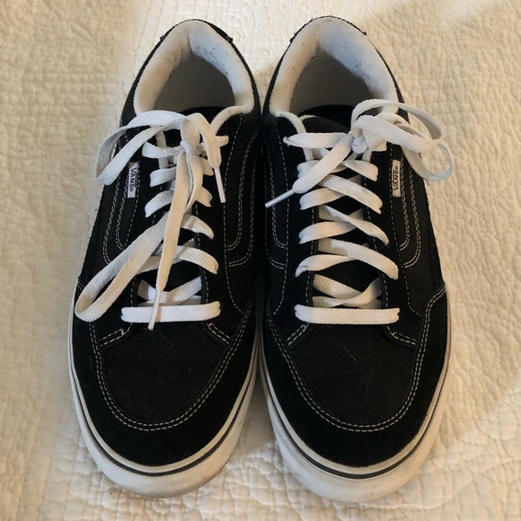 Vans Other - VANS Black Suede Skater Shoes, White Accents, 10.5